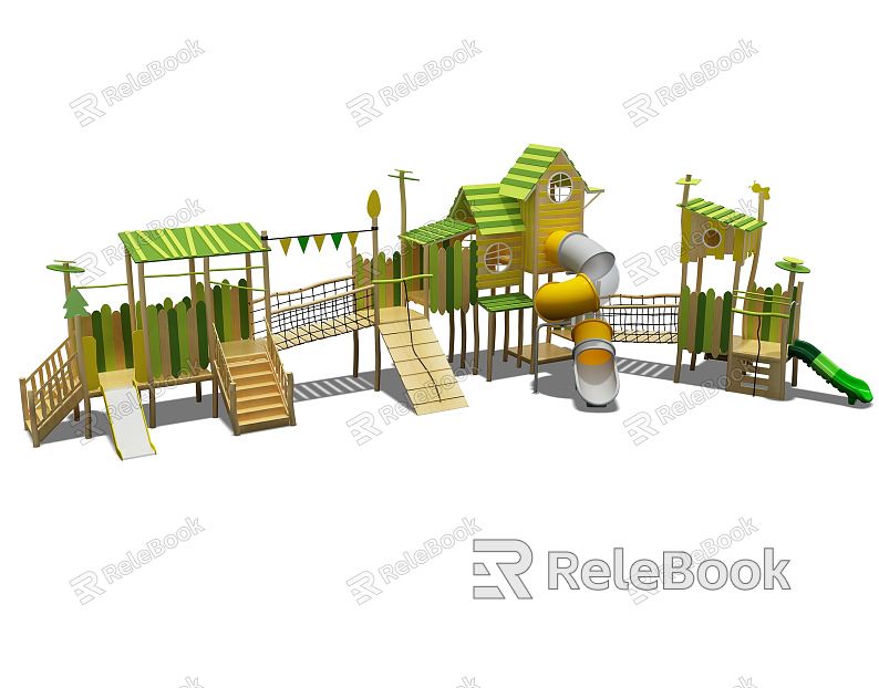 Modern Slide Wooden Amusement Equipment model