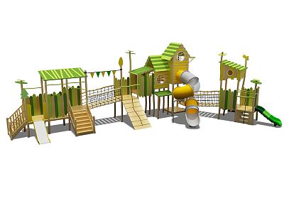 Modern Slide Wooden Amusement Equipment model