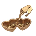 Golden Double Compartment Container With Mechanical Arm Pouring Small Beads