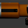 Lightweight Orange Cylindrical Device With Gray Accents Handle And Attached Power Cable 3d model