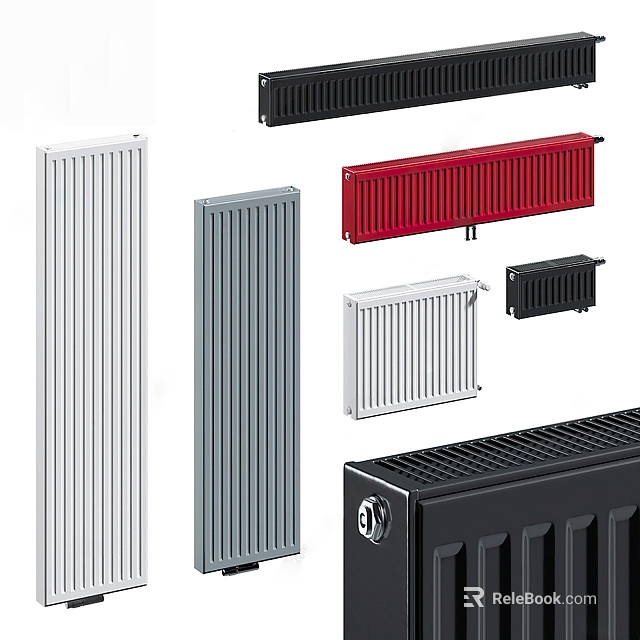 Modern Radiators in Various Colors and Contemporary Designs for Home Heating 3d model 
