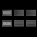 Modern Electrical Switches And Sockets With Black Wall Plates For Home Decor