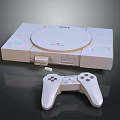 Sony Classic Game Console Unit With Dual Controllers And Disc Drive 3d model