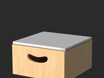 Wooden File Folder With Silver Lid And Handle For Home Office Organization 3d model