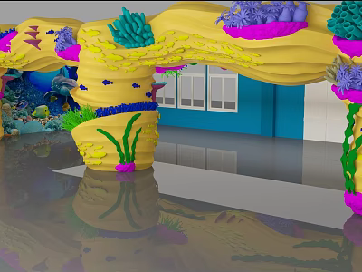 Modern Door Head Ocean World 3d model