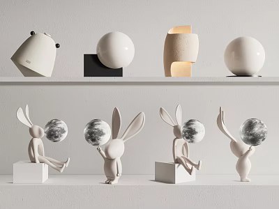 Table Lamp Rabbit Table Lamp Desk Lamp Moon Lamp Reading Lamp 3d model
