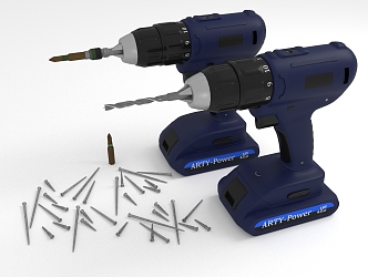 electric drill electric screwdriver drill bit screw electric tool 3d model