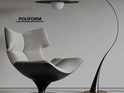 Modern poliform Leisure Chair Recliner Lazy Chair Floor Lamp 3d model