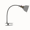 Modern Clip On Desk Lamp With Flexible Gooseneck Arm And Gray Lampshade