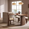Modern Restaurant Interior With Wooden Dining Table Chairs Pendant Lights And Window