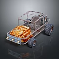 Rugged Terrain Ideal for Off Road Vehicle Featuring Metal Frame and Large Tires