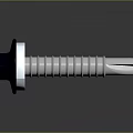 Metal Screw With Blue Head White Washer Threaded Design And Conical Tip