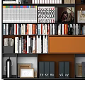 Modern bookcase bookshelf background wall 3d model