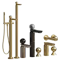 Elegant Modern Faucet Design With Spherical Handles Gold And Black Finishes