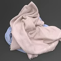 Light Pink And Light Blue Soft Textured Towels Stacked Cozy For Daily Use