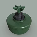Green Military Weapon With Round Base And Top Fuse Component