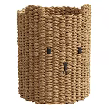 Handwoven Rope Storage Basket With Black Accents For Home Organization