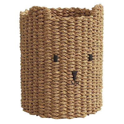 Handwoven Rope Storage Basket With Black Accents For Home Organization 3d model