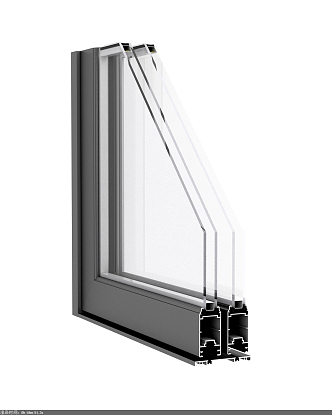 Modern window group corner sliding door 3d model