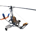Single Rotor Helicopter With Open Cockpit Frame Seats And Colored Tail Design