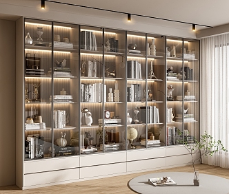 Bookcase display cabinet 3d model