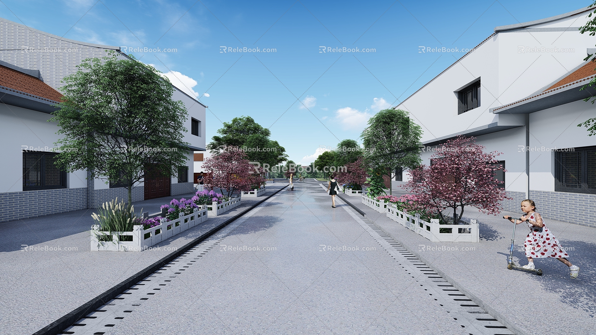 Modern Park Five Beautiful Rural Node Landscape 3d model