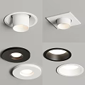Modern Round and Square Downlights and Spotlights in White and Black for Interior Lighting