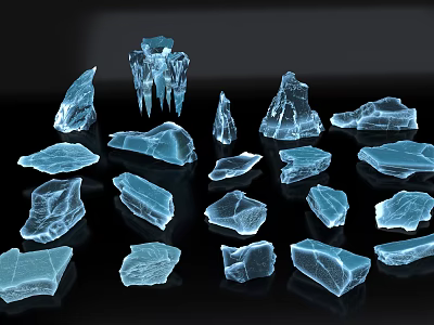 Natural Stone and Wood Decorative Pieces with Various Shapes and Textures 3d model