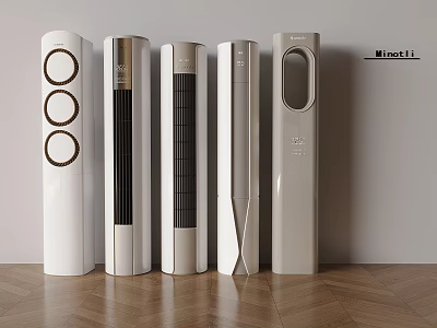 Modern Vertical Air Cooler Fans With Various Sleek Designs For Home Interior 3d model