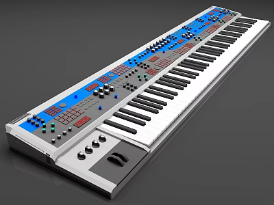 Professional Electronic Keyboard Instrument With Multiple Keyboards Knobs And Colorful Control Panels 3d model