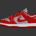 Red and White Low Top Sneakers with Red Laces Branded Tongue and White Soles