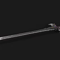Fantasy Decorative Sword With Engraved Blade Ornate Hilt And Purple Gemstone