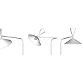 Modern Minimalist Wall Lamp With Curved Metal Arm And White Shade