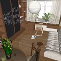 Elegant Apartment Living Room With Tufted Sofa Round Woven Rug And Pendant Light
