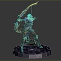 Mythical Archer Character With Creature Inspired Armor Decorative Bow And Intricate Base 3d model