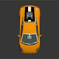 Orange Sports Car with Sleek Body Design Glass Roof and Modern Wheels