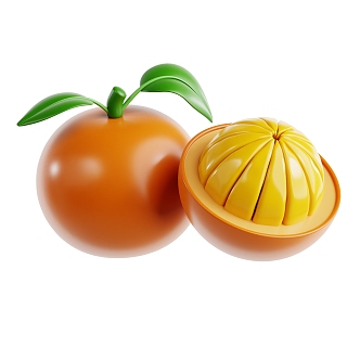 Modern Orange Cartoon Orange Fruit Cartoon Fruit 3d model