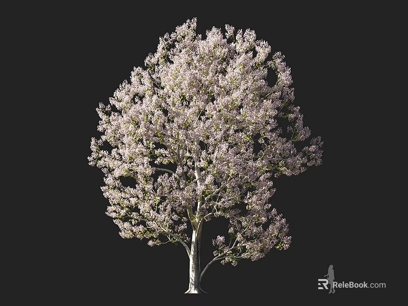 Lush Pink Blossom Arbor With Full Canopy And Human Figure For Scale 3d model 