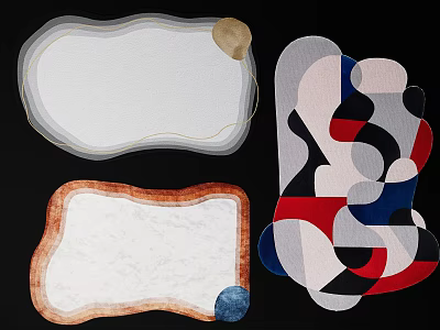 Stylish Rugs With Artistic Shapes And Textures 3d model