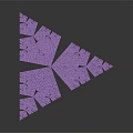 Purple Geometric Fractal Structure With Intricate Triangular Patterns In 3D Design