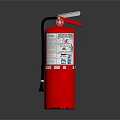 Red Dry Powder Fire Extinguisher With Handle And Safety Label For Home Use