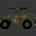Camouflaged Wheeled Armored Military Vehicle With Tactical Mounted Weapon System