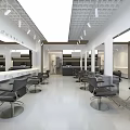 Elegant Modern Beauty Hair Salon Interior Design With Styling Chairs Mirrors And Lighting
