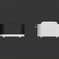 Two Compact Electronic Devices With Black And White Simple Design For Desktop Use