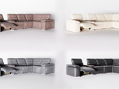 Modern Sectional Sofa Design With Multiple Colors Reclining Seats And Armrests 3d model