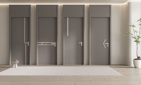 Modern swing door single door bedroom single door 3d model