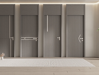 Modern swing door single door bedroom single door 3d model