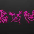 Pink Neon Decorative Lights With Lips Face And Hands Designs On Black Background