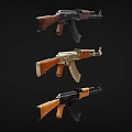 AK submachine gun machine gun machine gun semi-automatic rifle assault rifle firearms low face number low model simple model game sub-era film and television level 3d model