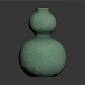 Green Gourd Shaped Sculpture Vase With Smooth Surface And Classic Design